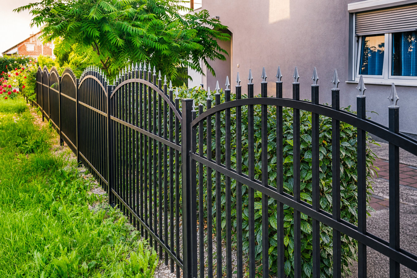 Ornamental iron fence installation